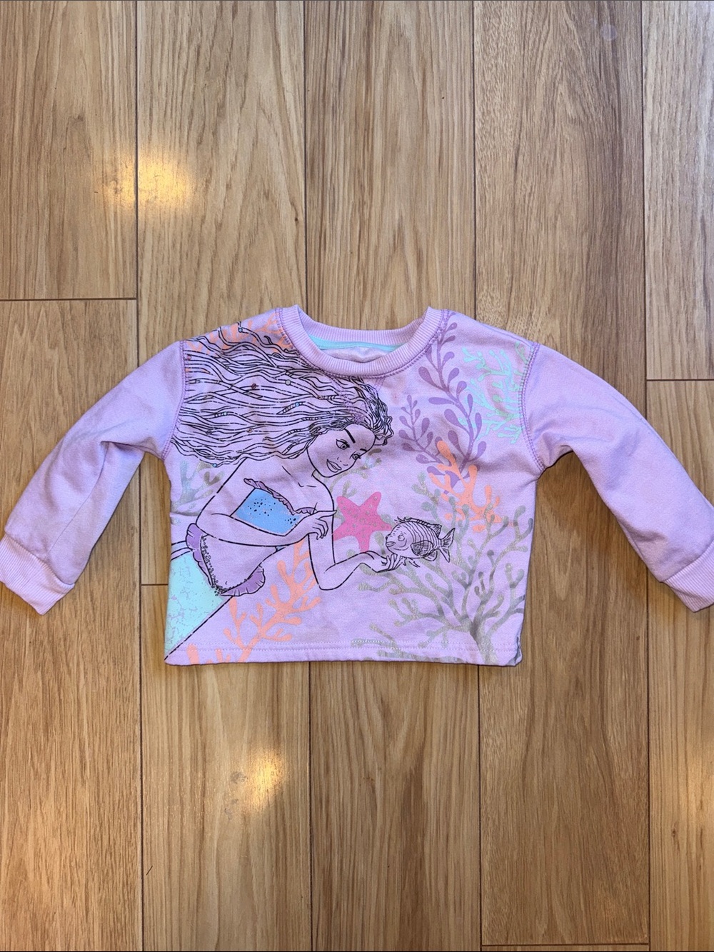 Girls' Live Action Little Mermaid Purple Graphic Sweatshirt